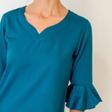 Kara Ruffle Dress Teal