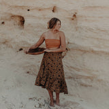 Wrap Around Ruffle Skirt Mustard Jaal