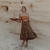 Wrap Around Ruffle Skirt Mustard Jaal