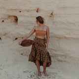Wrap Around Ruffle Skirt Mustard Jaal