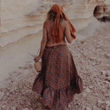 Wrap Around Ruffle Skirt Coral Jaal