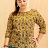 Helen Top Mustard Jaal