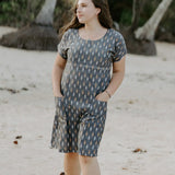 Shibuya Dress - Ikat Grey Mustard