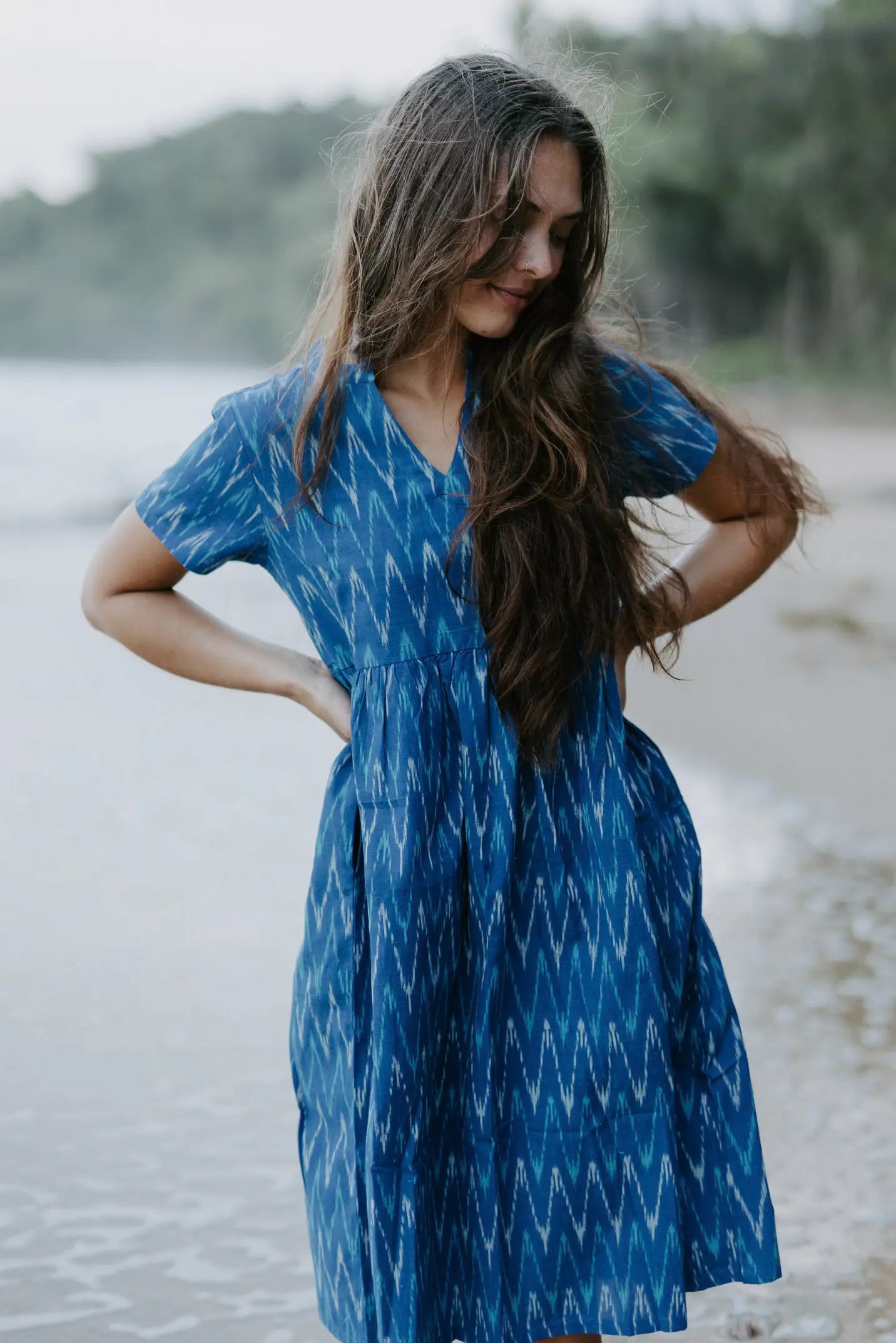 Blue Ikat Cotton Dress | Ethically Handcrafted & Sustainable Style Tara and the Tigress Blue Ikat Cotton Dress | Ethically Handcrafted & Sustainable Style Tara and the Tigress