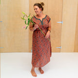 Lucy Kaftan Dress Coral Jaal