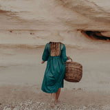 Shruti Dress Teal with Gold Gota