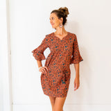 Kara Ruffle Dress Coral Jaal