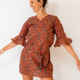 Kara Ruffle Dress Coral Jaal