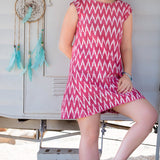Tara Shirt Dress - Ikat Coral