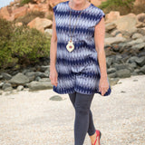 Tara Shirt Dress - Ikat Navy